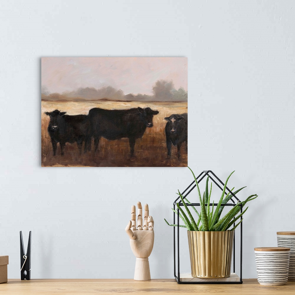 A bohemian room featuring Black Cows I