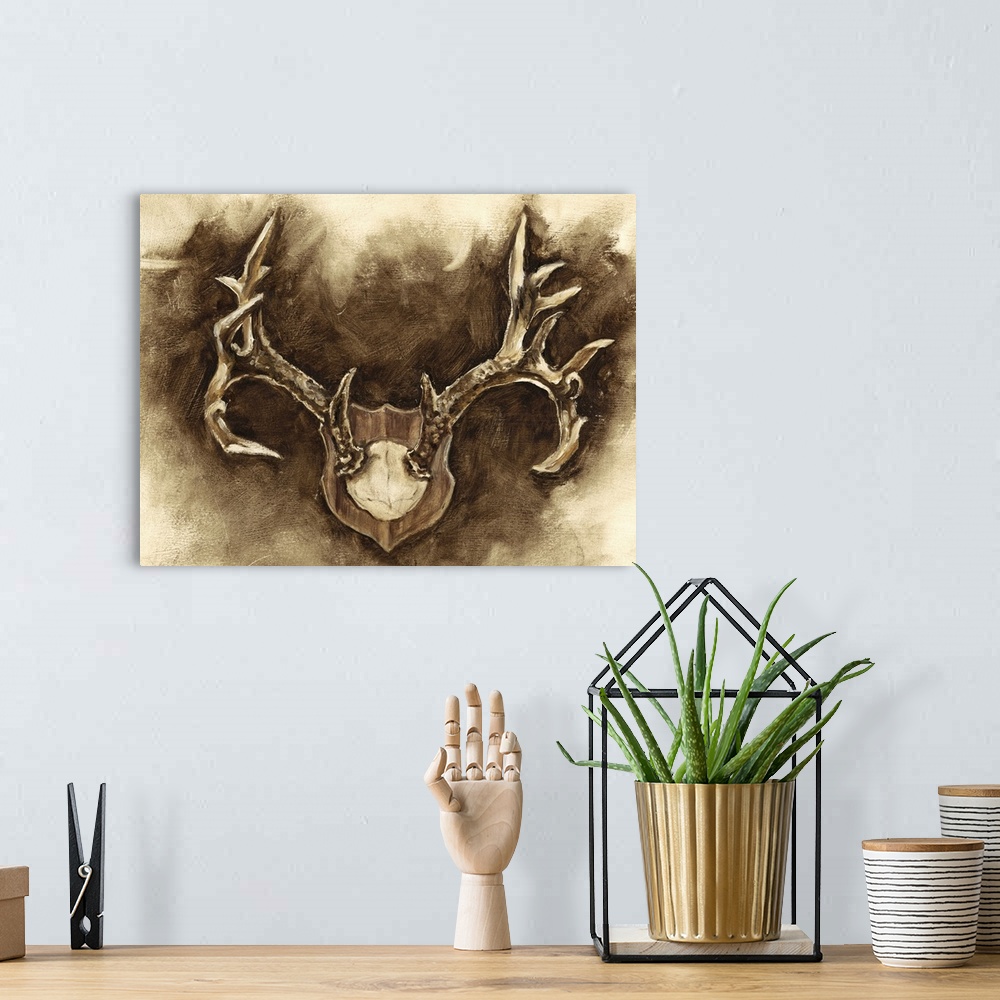 A bohemian room featuring Rustic Antler Mount I