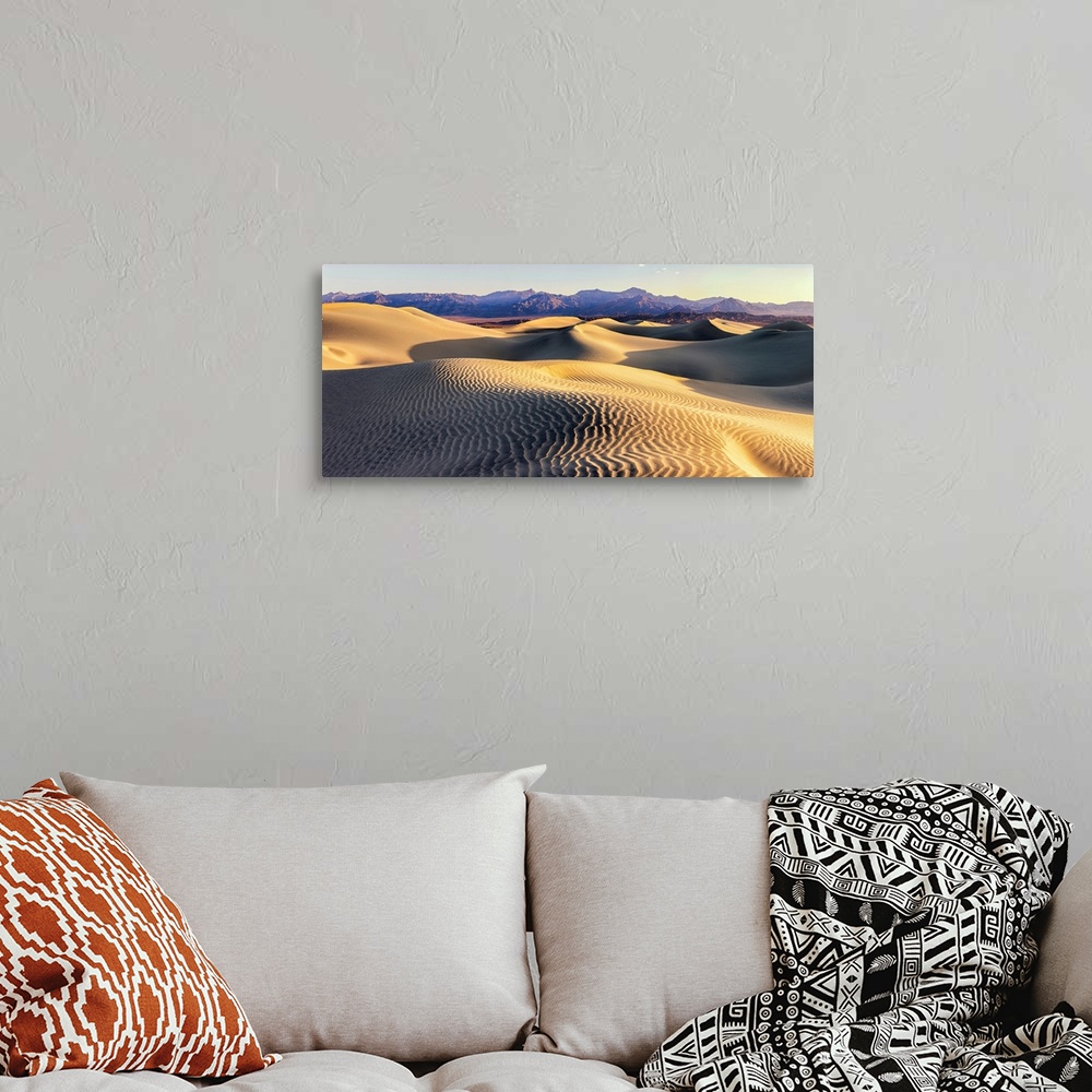 A bohemian room featuring Mesquite Sand Dunes. Death Valley, California.
