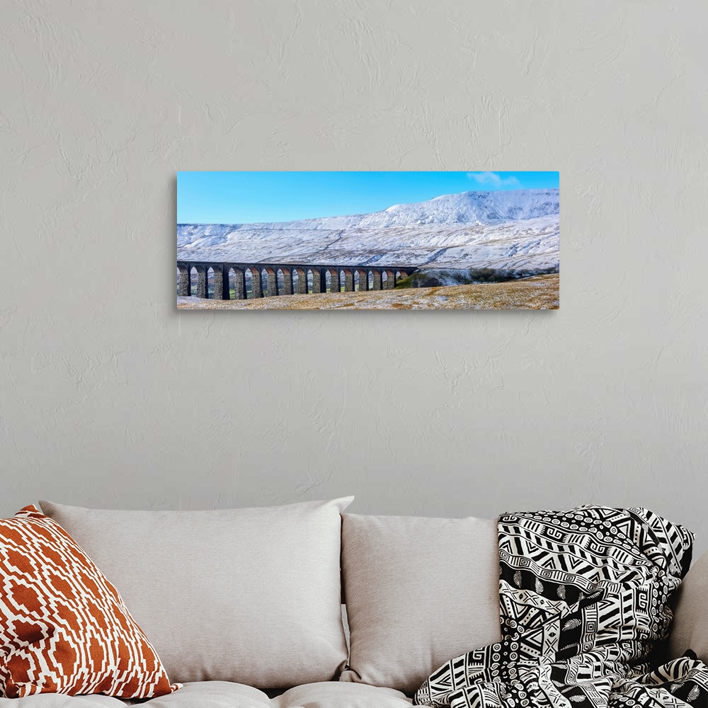 A bohemian room featuring UK, England, North Yorkshire, Ribblehead Viaduct And Whernside Mountain, One Of The Yorkshire Thr...