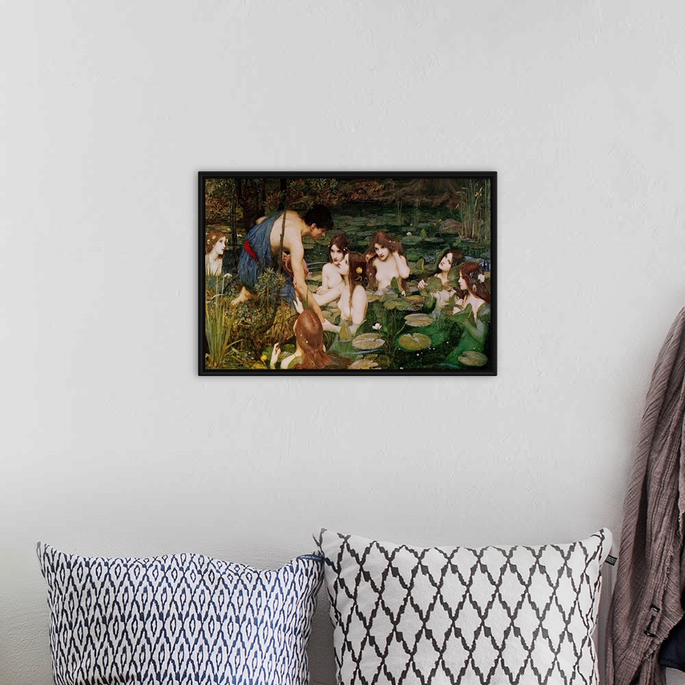 A bohemian room featuring Hylas collecting water, the Nymphs in a pond.