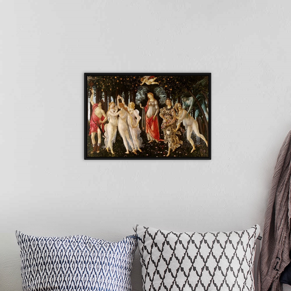 A bohemian room featuring Primavera By Sandro Botticelli