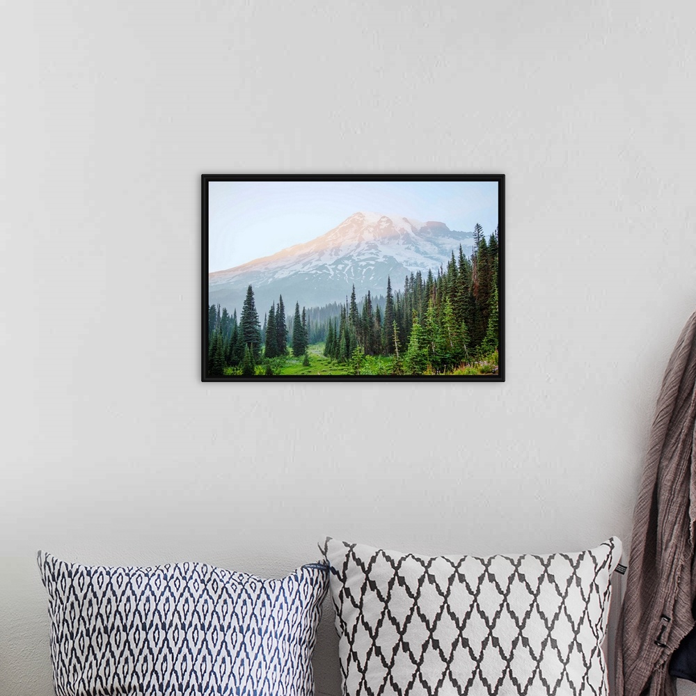 A bohemian room featuring View of Mount Rainier's peak in Mount Rainier National Park, Washington.