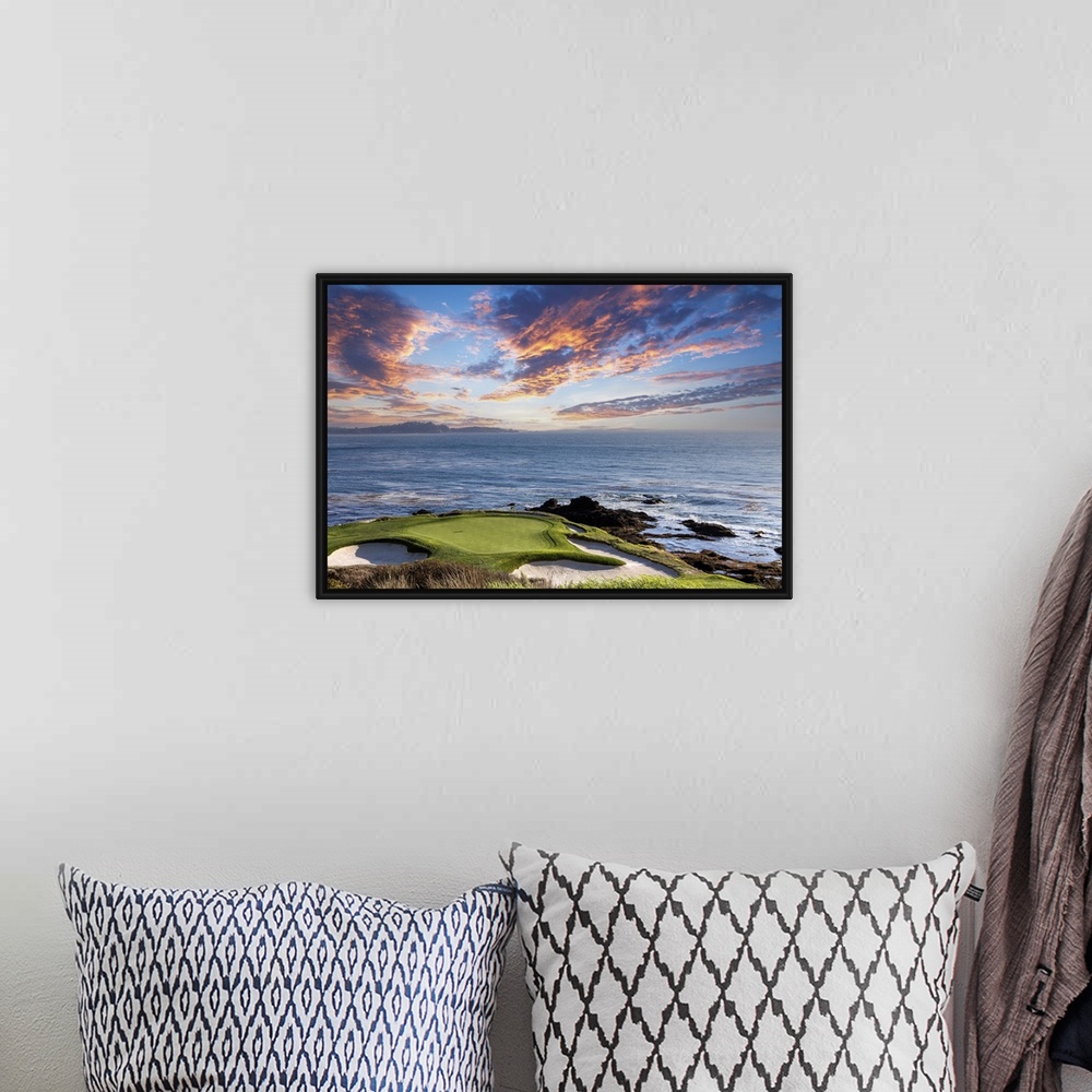 A bohemian room featuring A View Of Pebble Beach Golf Course, Hole 7, Monterey, California