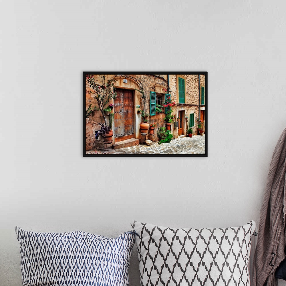A bohemian room featuring The charming streets of old Mediterranean towns