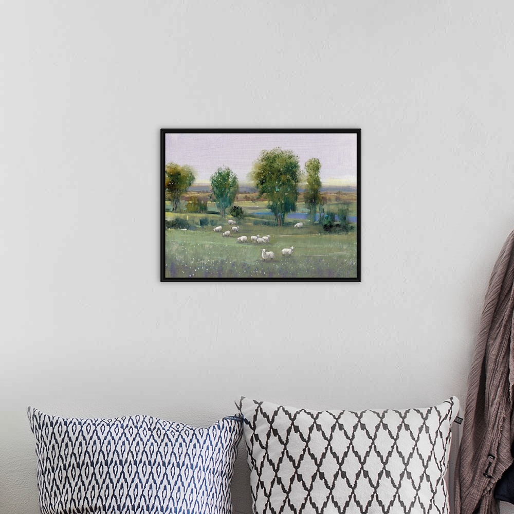 A bohemian room featuring Field of Sheep I