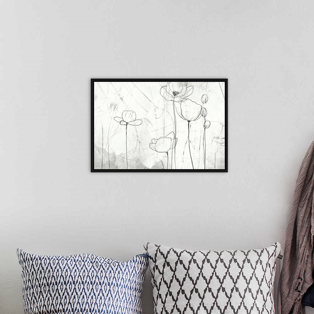 A bohemian room featuring Poppy Sketches II