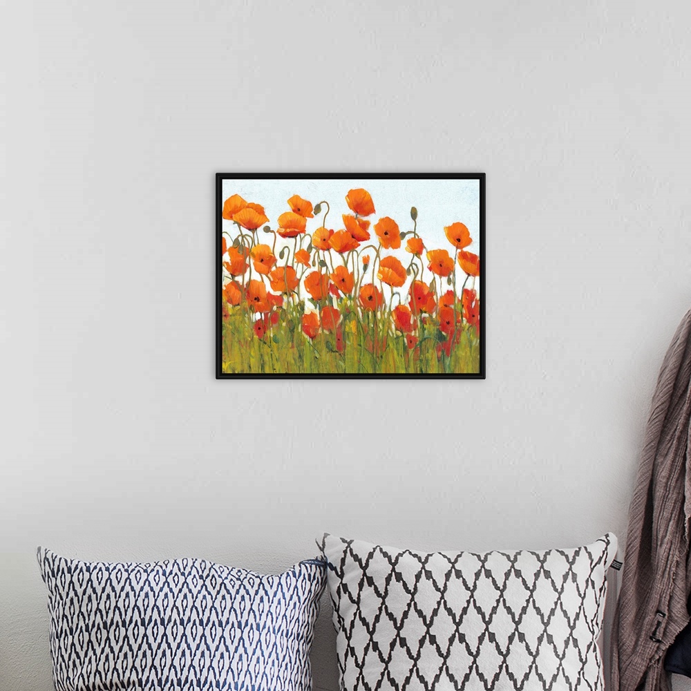 A bohemian room featuring Rows of Poppies II