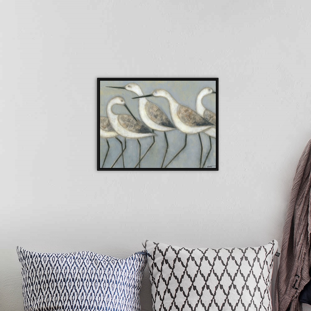 A bohemian room featuring Shore Birds I