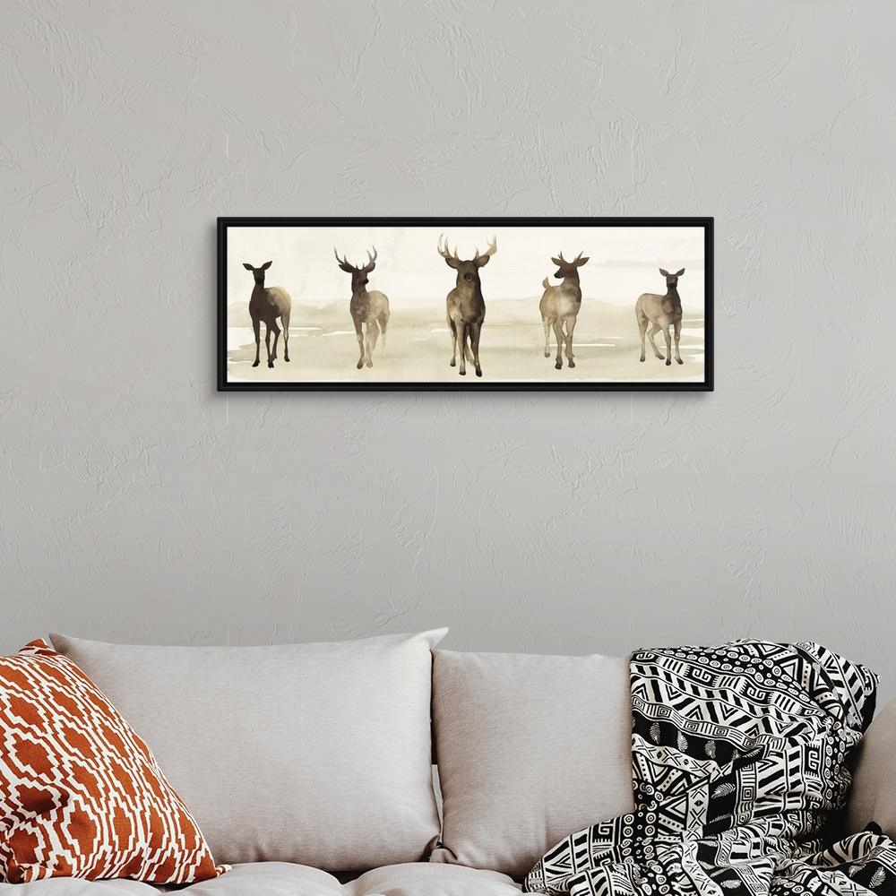 A bohemian room featuring Deer Line I
