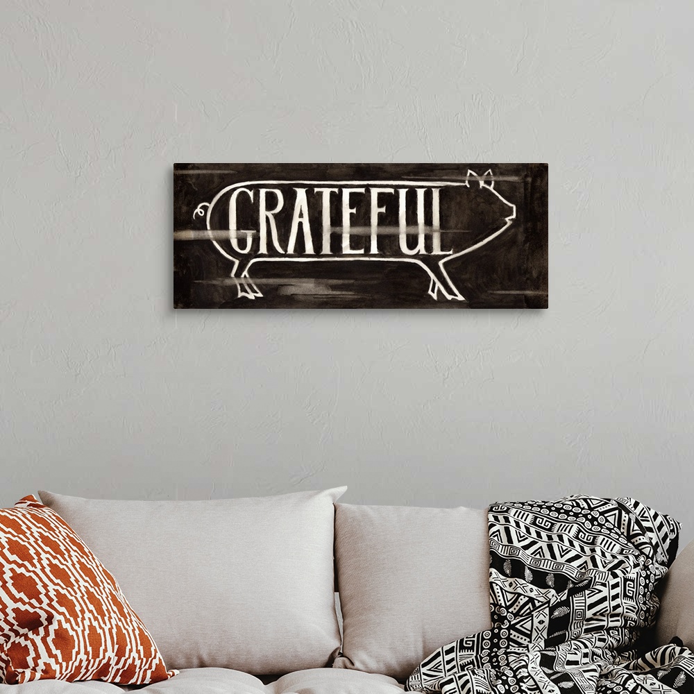 A bohemian room featuring Grateful Pig