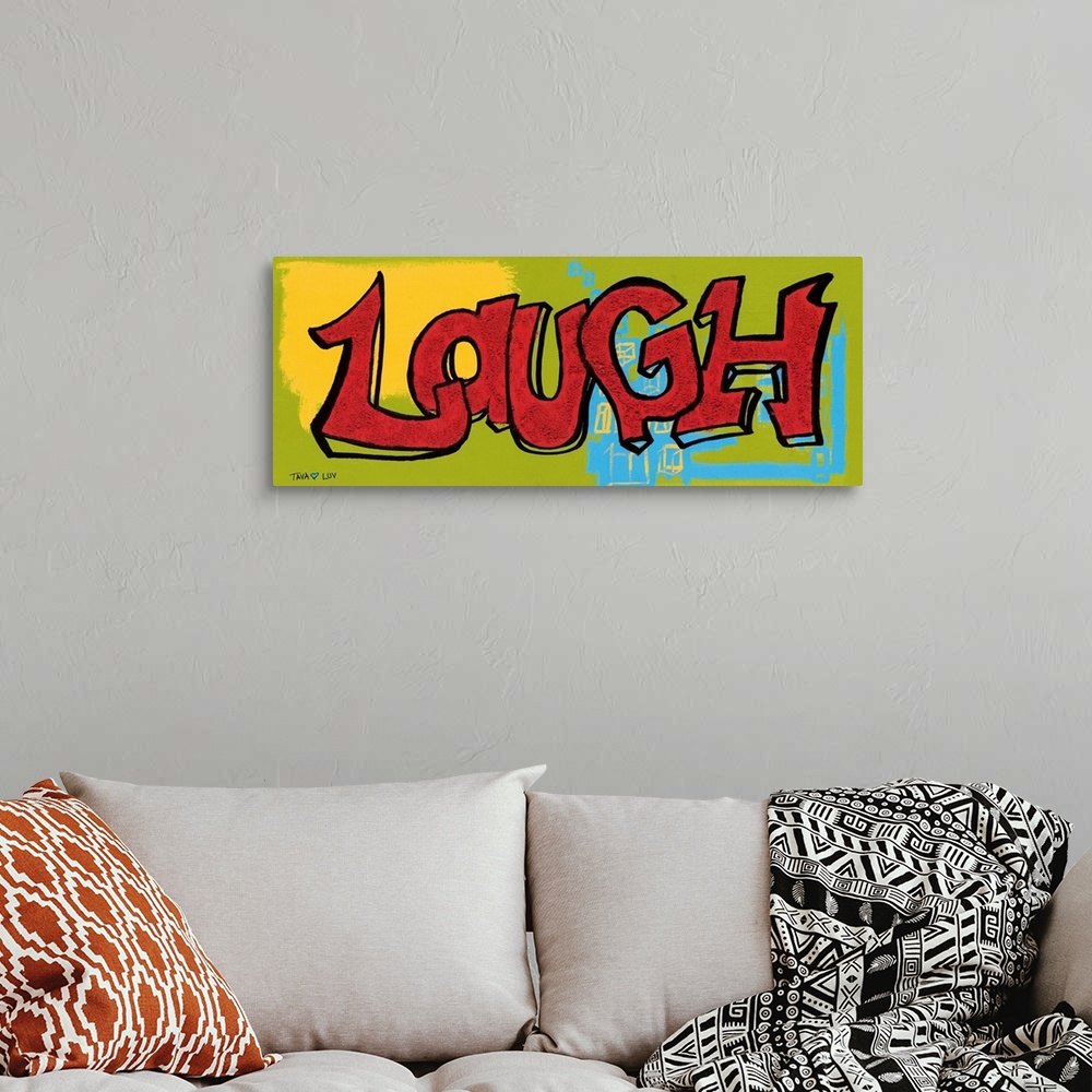 A bohemian room featuring Laugh