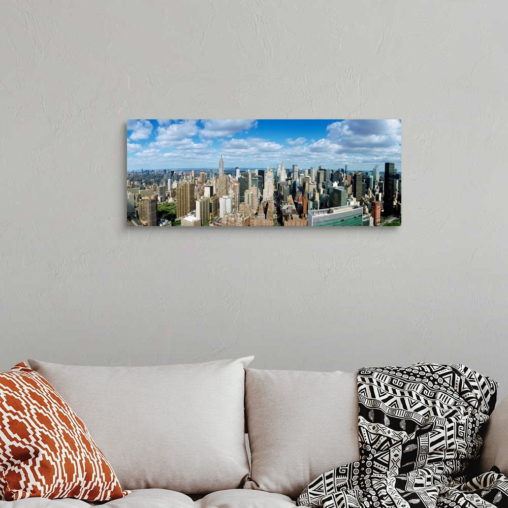 A bohemian room featuring Aerial view of a city, New York City, New York State, USA