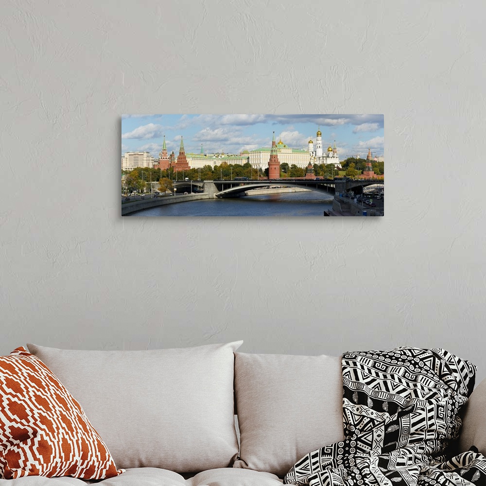 A bohemian room featuring View of the Kremlin on the banks of the Moscow River, Moscow, Russia