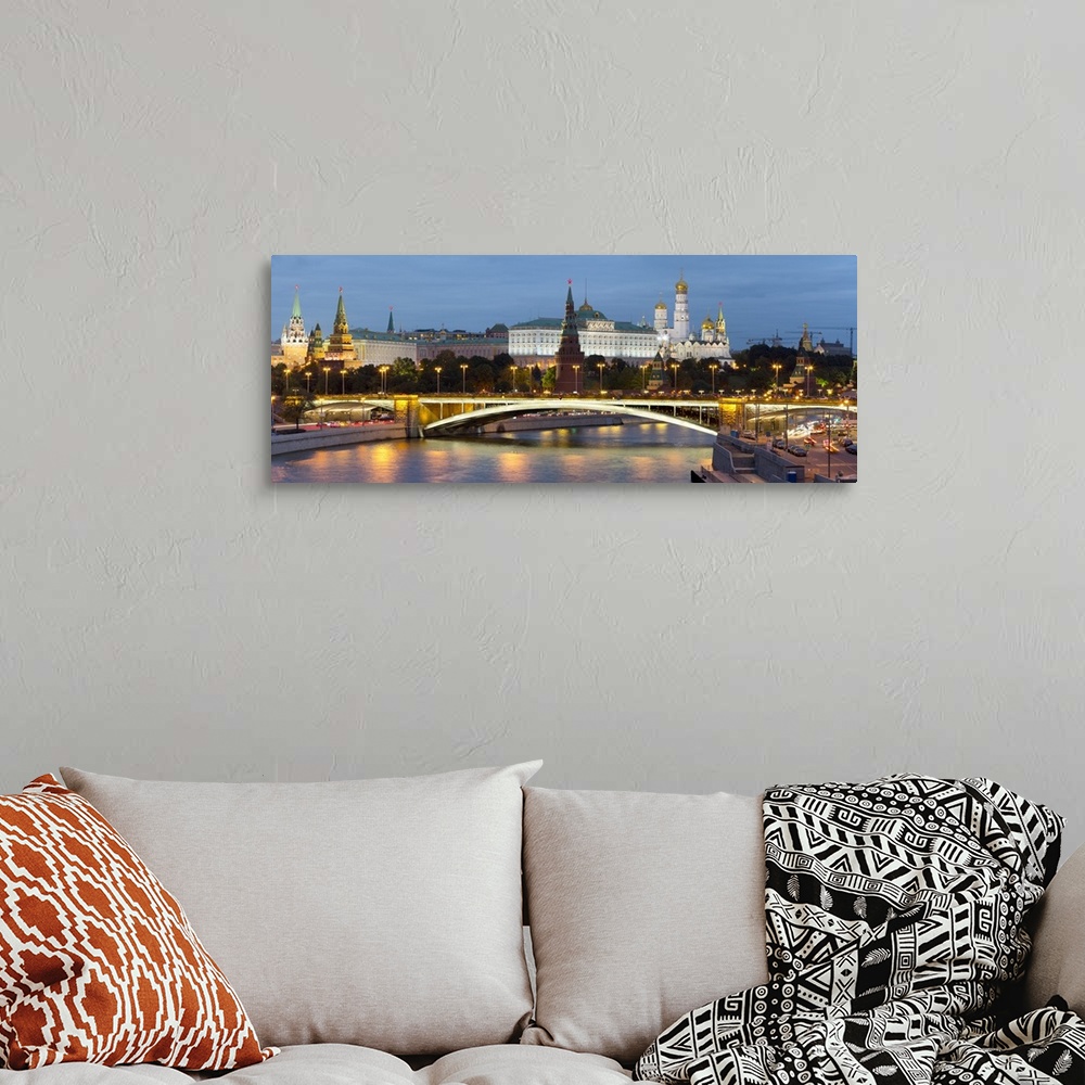 A bohemian room featuring View of the Kremlin on the banks of the Moscow River, Moscow, Russia