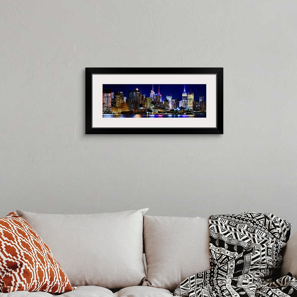 A bohemian room featuring Manhattan Skyline View From Jersey