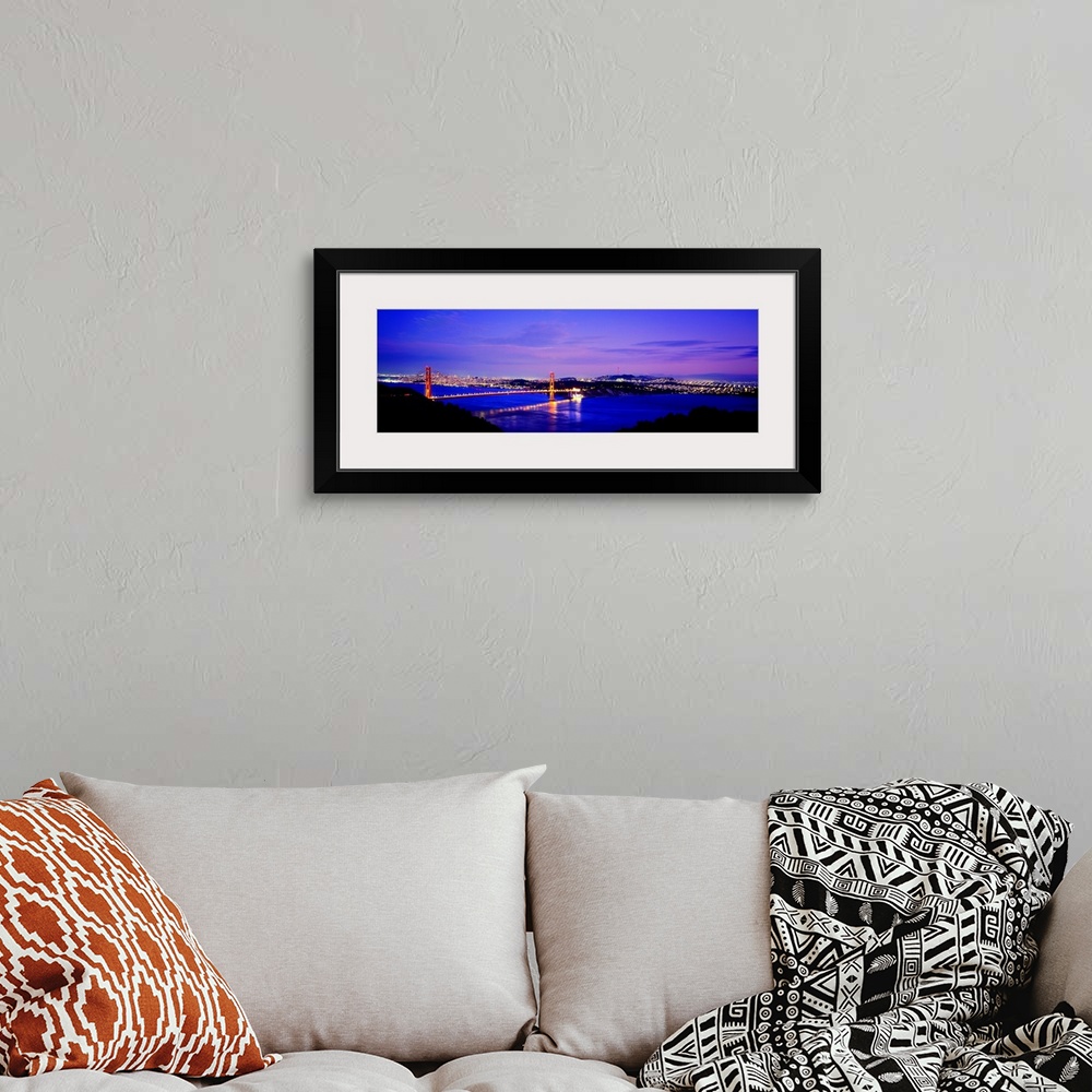 A bohemian room featuring CA, San Francisco, Golden Gate Bridge and the skyline at sunset