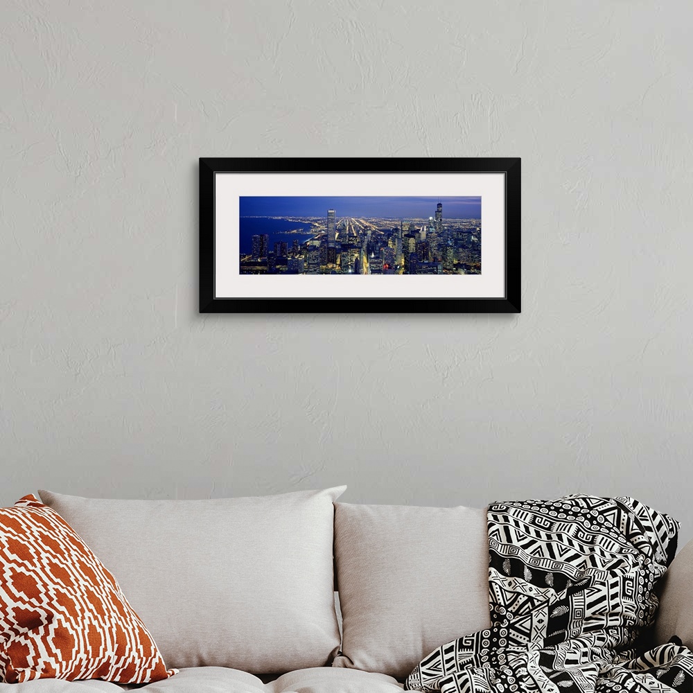 A bohemian room featuring Cityscape at night, Chicago, Illinois