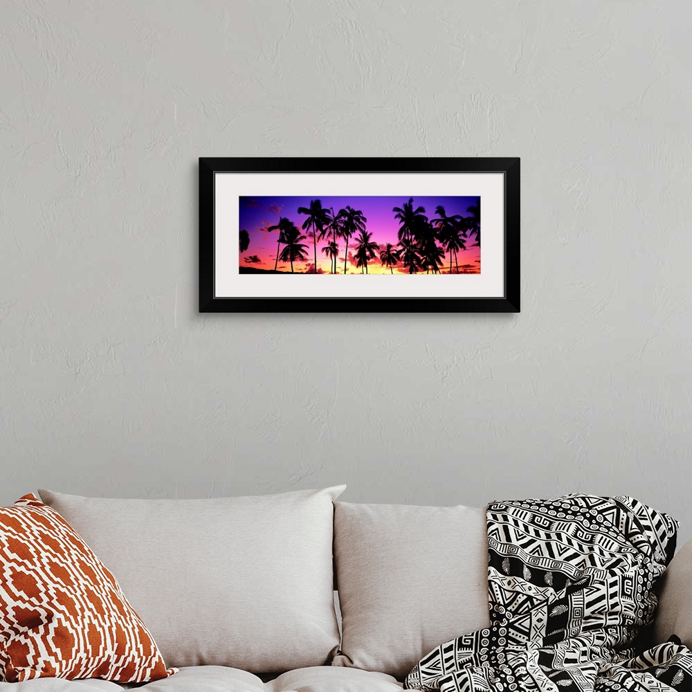 A bohemian room featuring Sunset Palm Trees Oahu HI