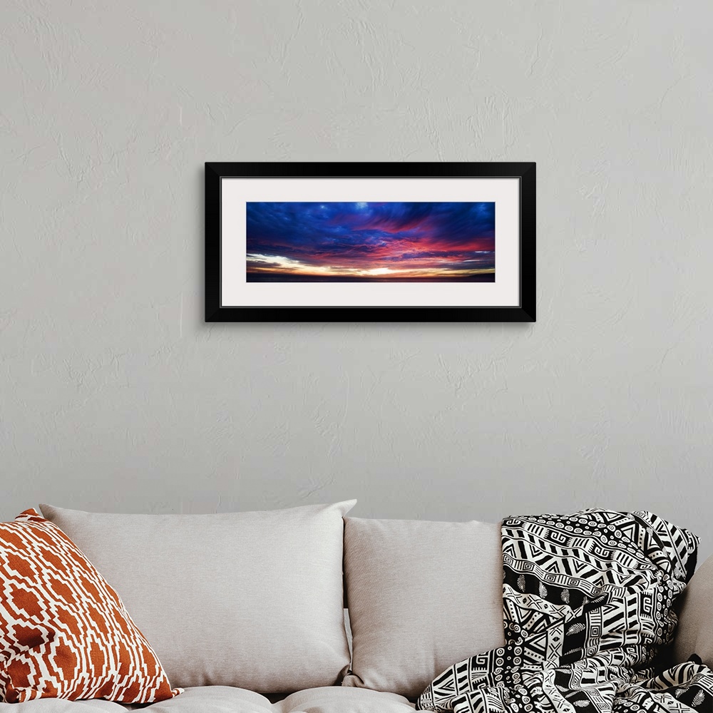 A bohemian room featuring Colorful sunset over Malibu, California