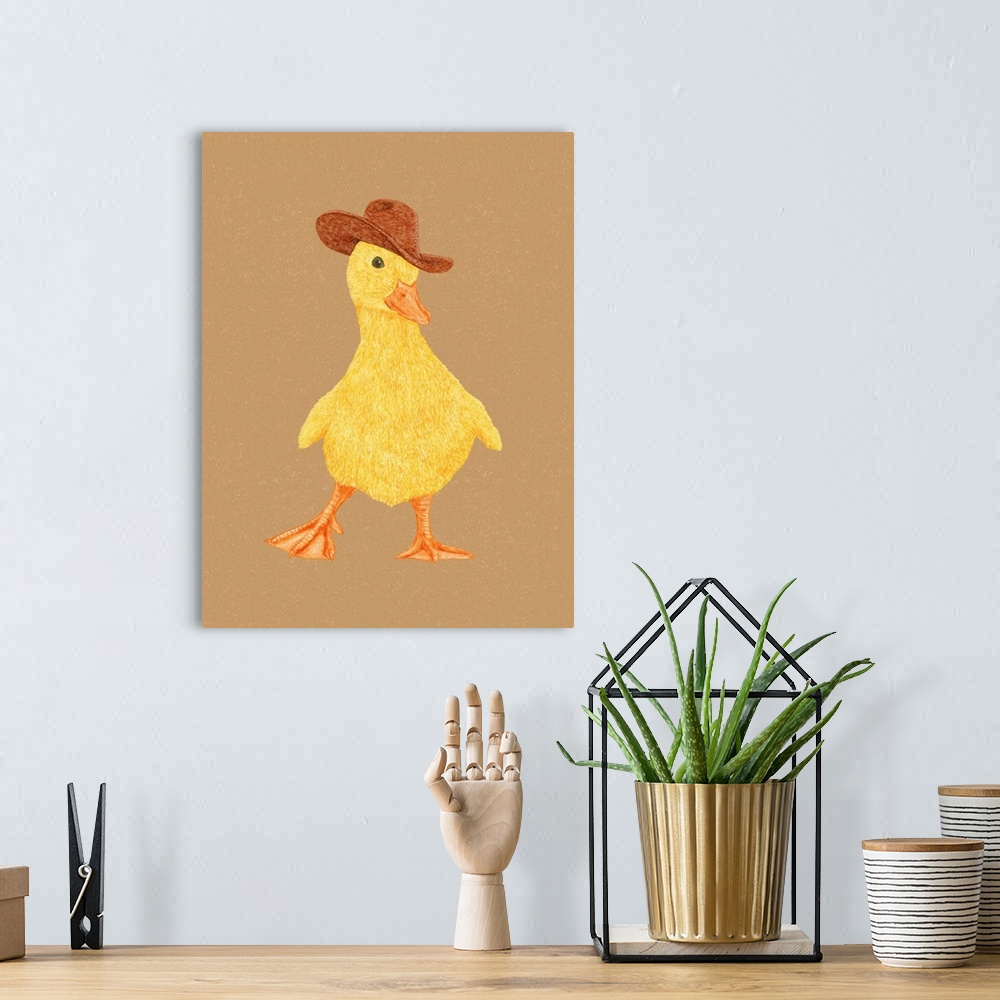 A bohemian room featuring Daphne The Cowgirl Duckling