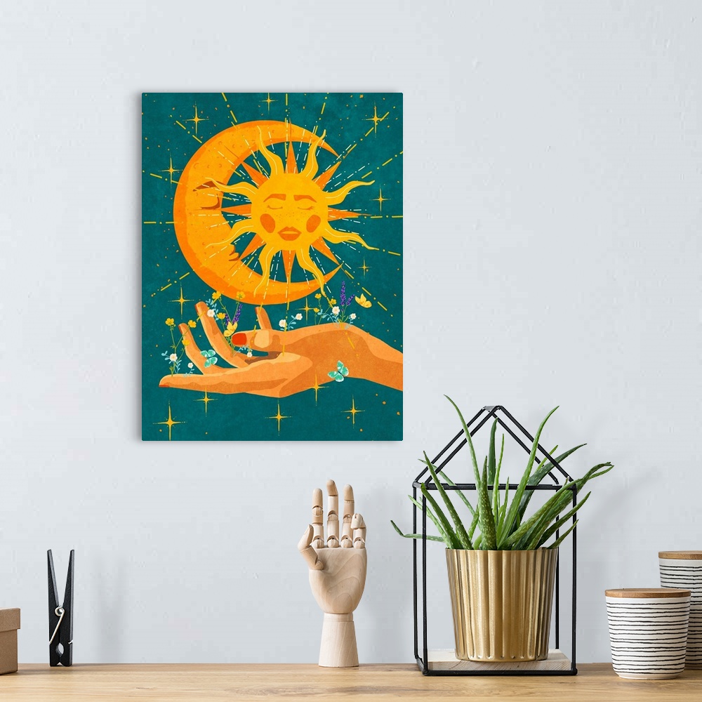 A bohemian room featuring Sun And Moon In My Hand