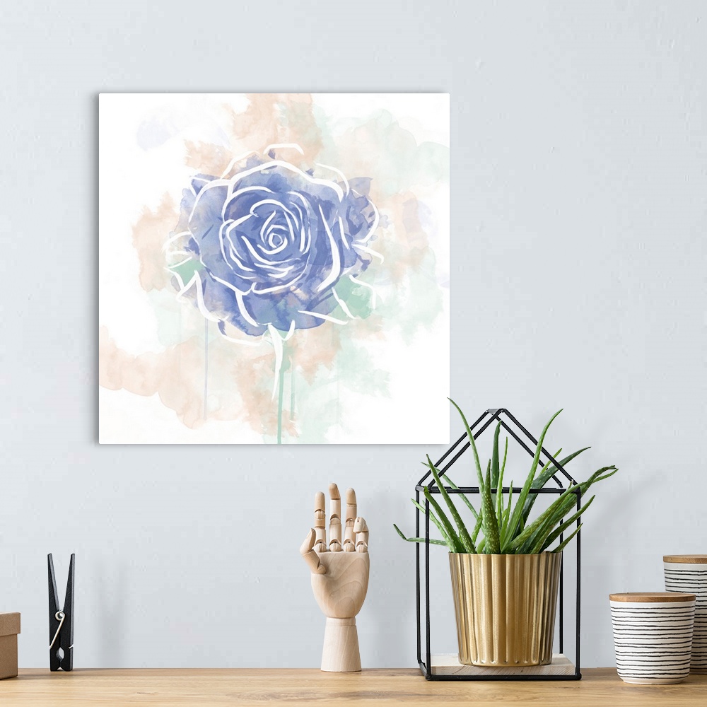 A bohemian room featuring Floral Watercolor Rose