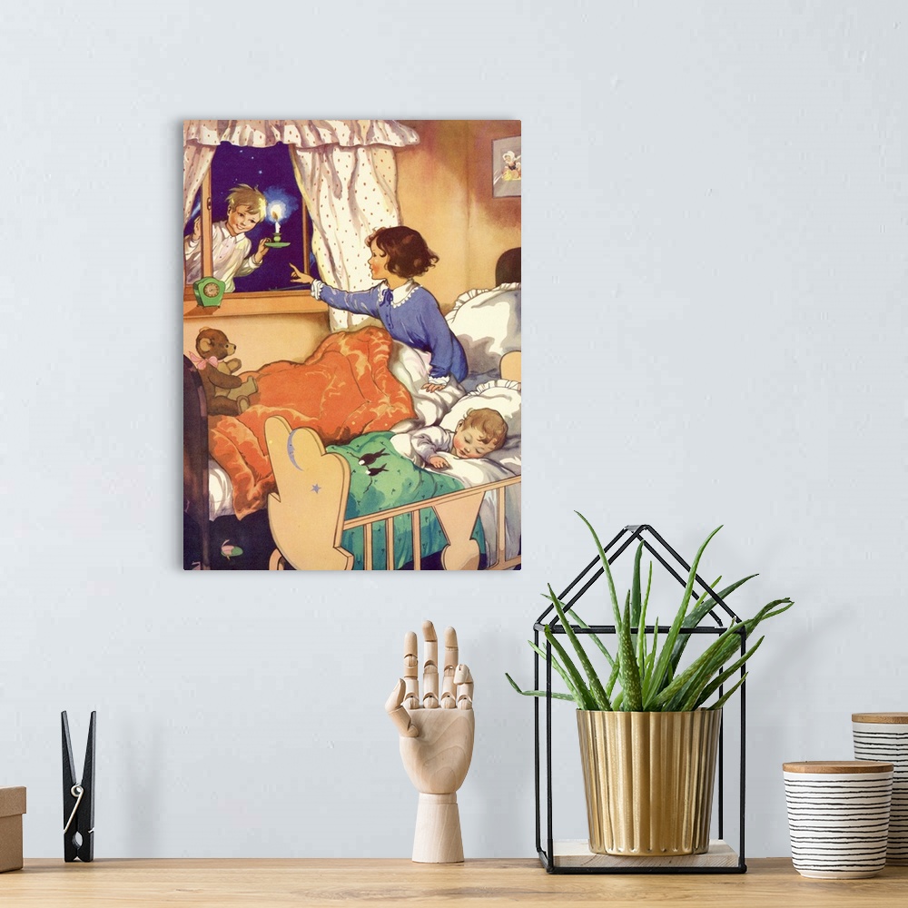 A bohemian room featuring Children Going To Sleep
