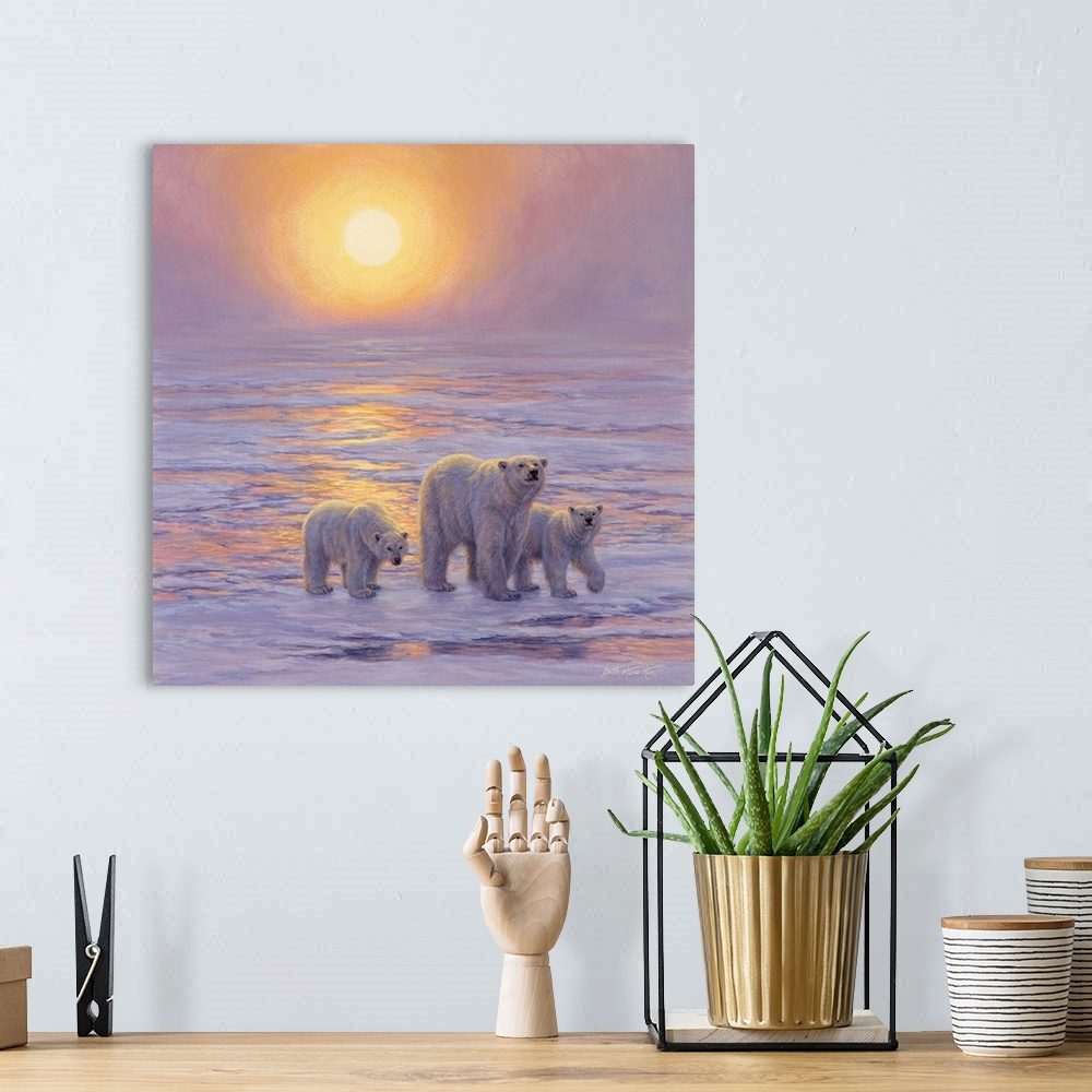 A bohemian room featuring Arctic Evening - Polar Bears