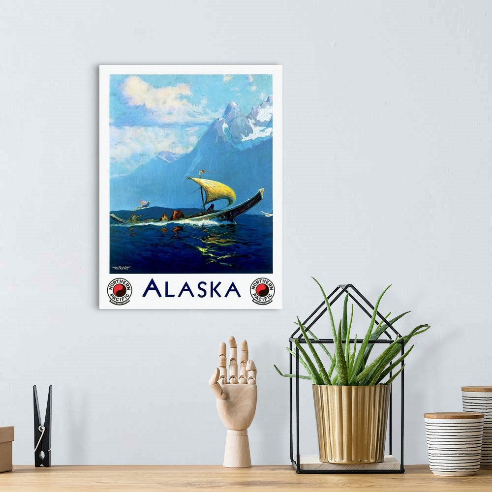 A bohemian room featuring Alaska, Northern Pacific, Vintage Poster