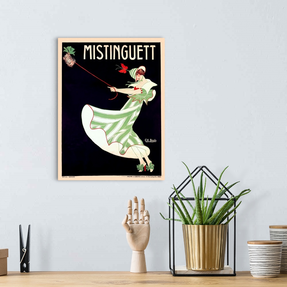 A bohemian room featuring Mistinguett, Vintage Poster, by Georges Kugelmann Benda