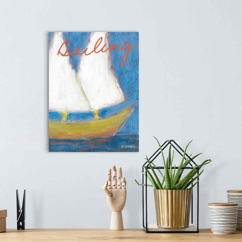 A bohemian room featuring Sailing Inspirational Print