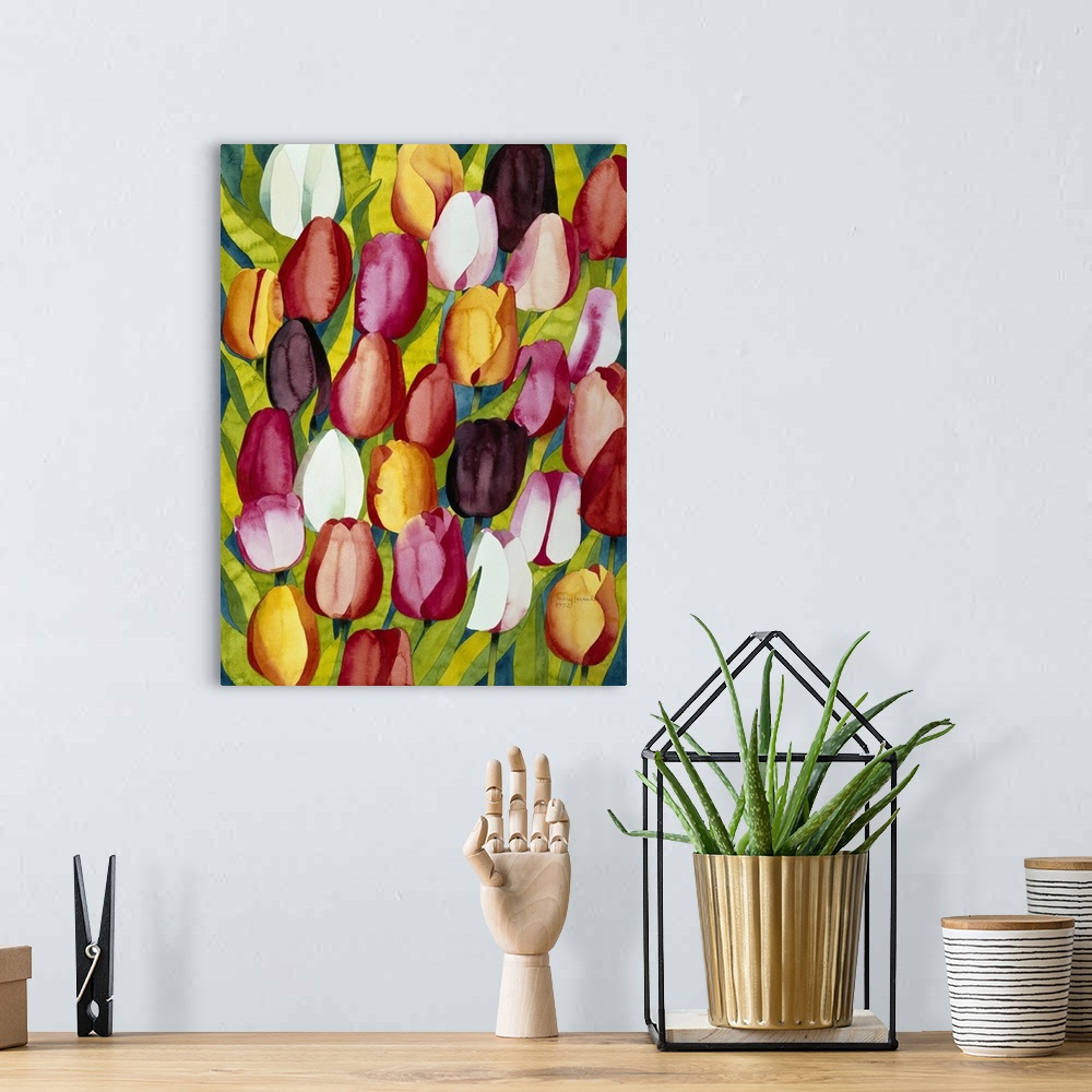 A bohemian room featuring Colorful Tulips