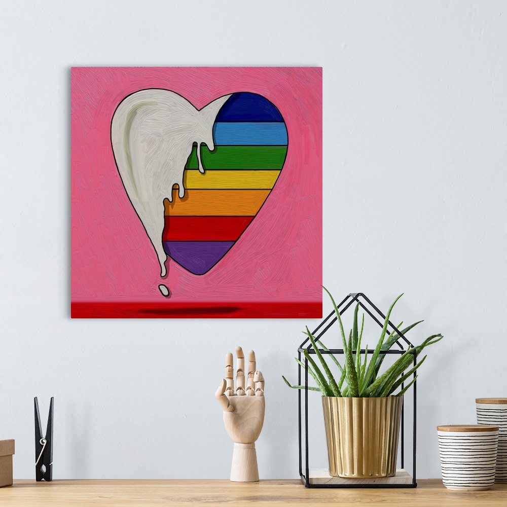 A bohemian room featuring Pop Art Heart Drip