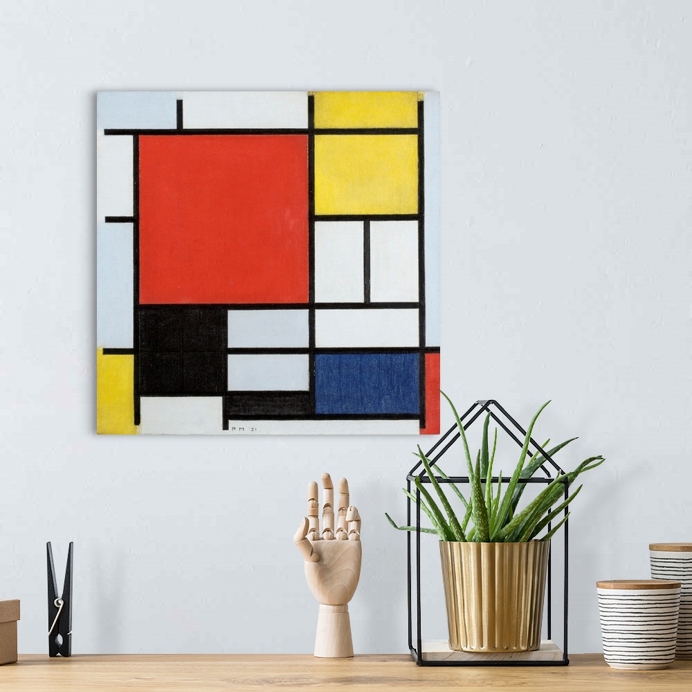 Tag telefonen passage Generel Composition With Large Red Plane, Yellow, Black, Gray And Blue Wall Art,  Canvas Prints, Framed Prints, Wall Peels | Great Big Canvas