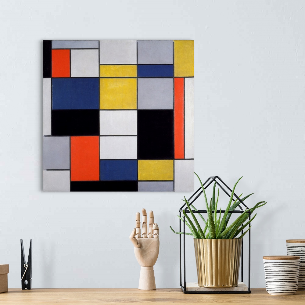 Large Composition With Black, Red, Grey, Yellow And Blue Wall Art ...