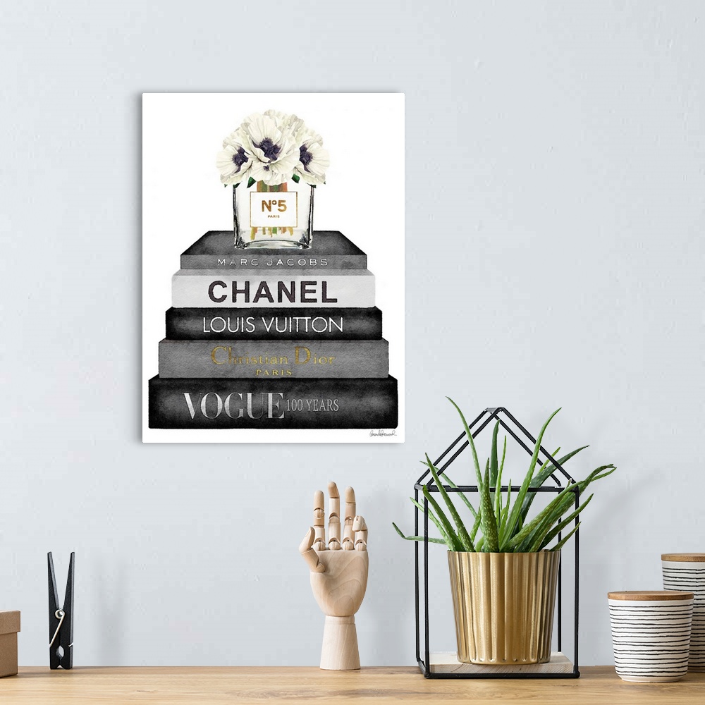 Designer Book Stack  Chanel book decor, Book decor, Black and white decor
