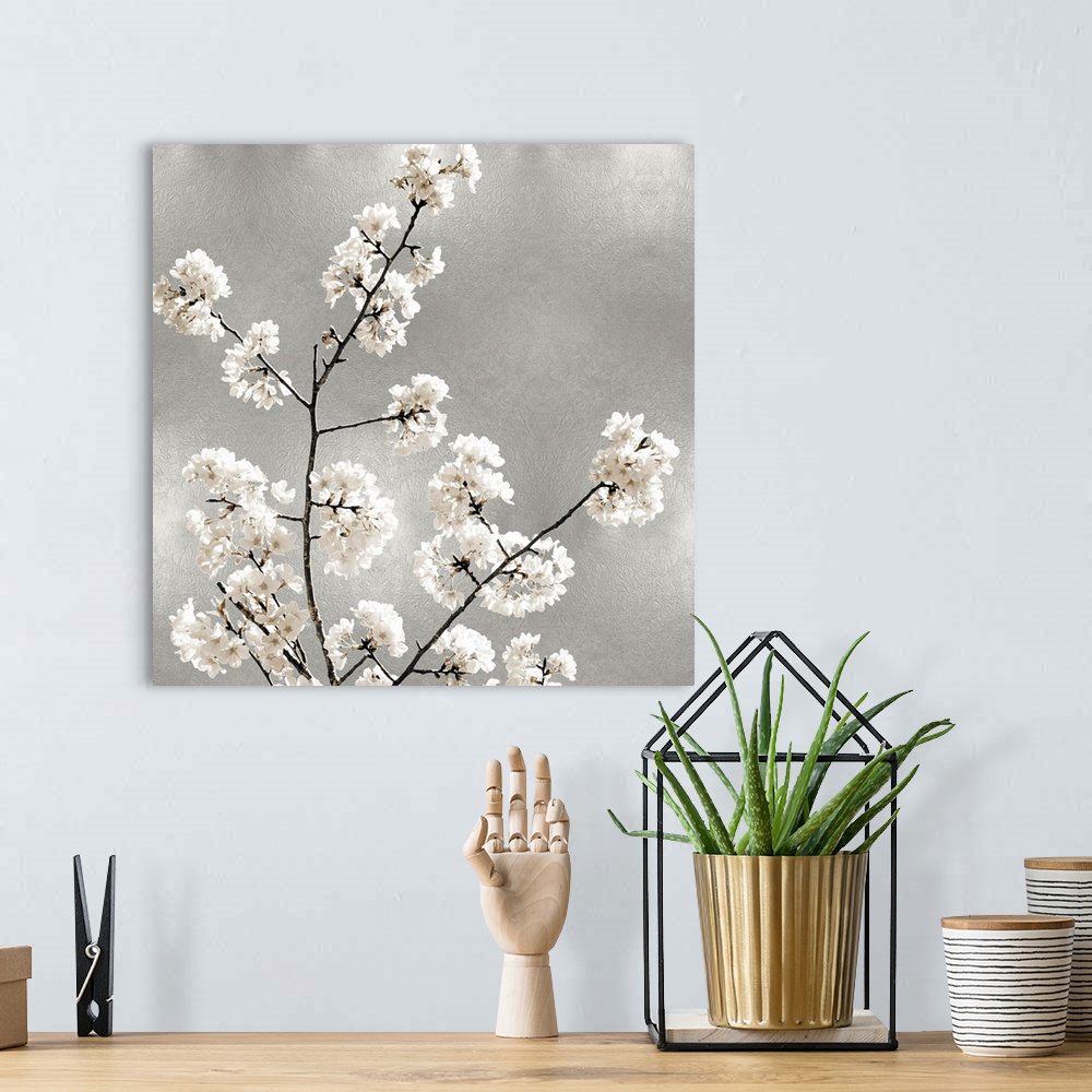 A bohemian room featuring Silver Blossoms I