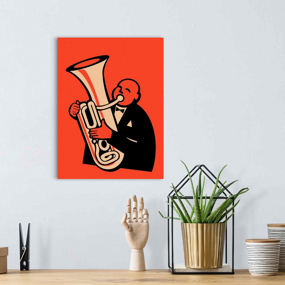 A bohemian room featuring The Tuba