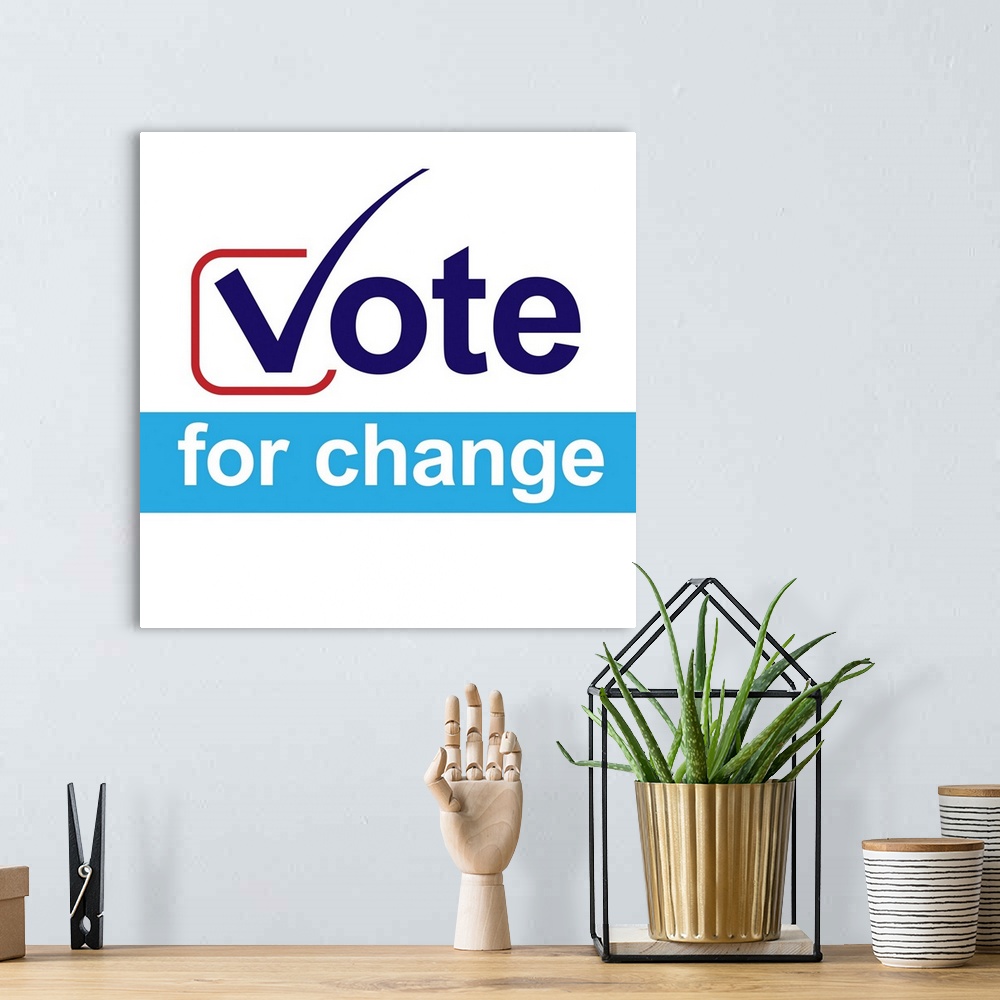 A bohemian room featuring Vote For Change