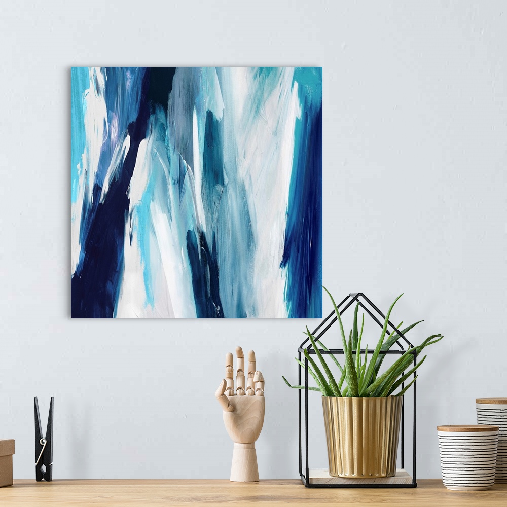 A bohemian room featuring Abstract Blend Blues II