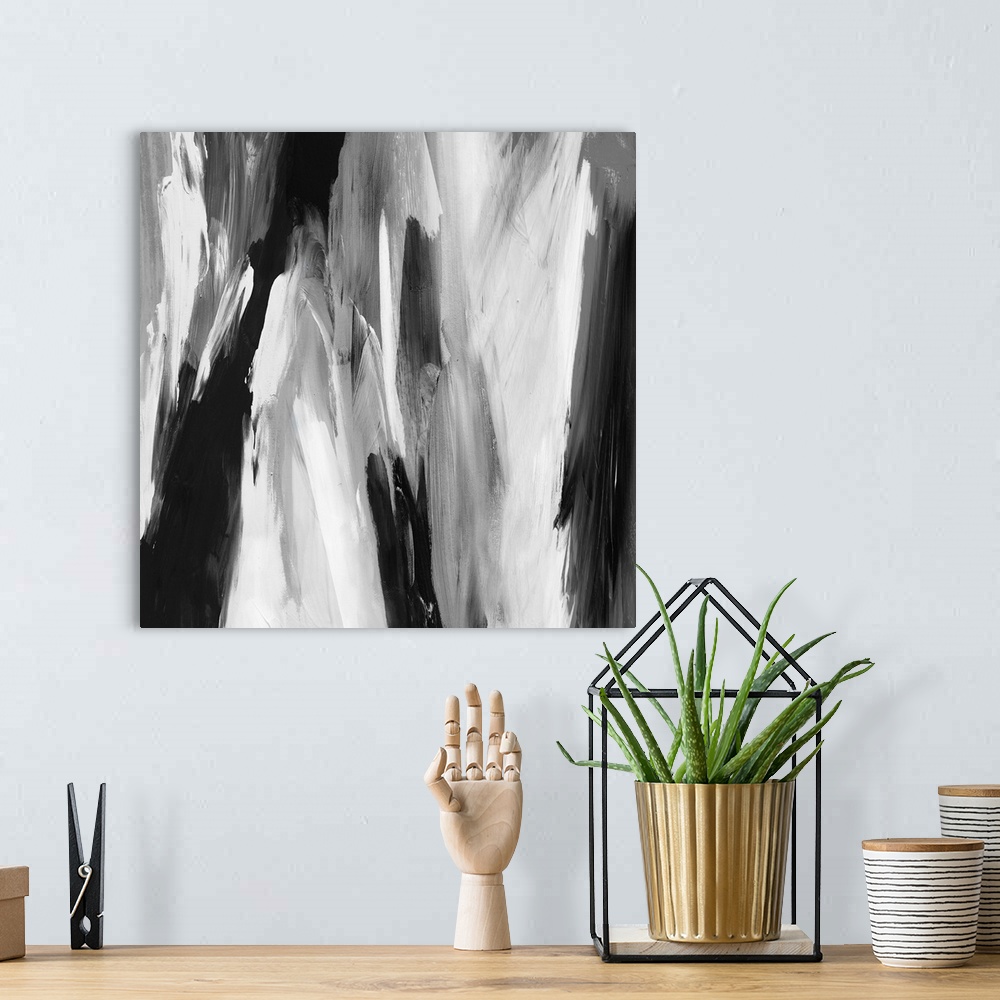 A bohemian room featuring Abstract Blend BW