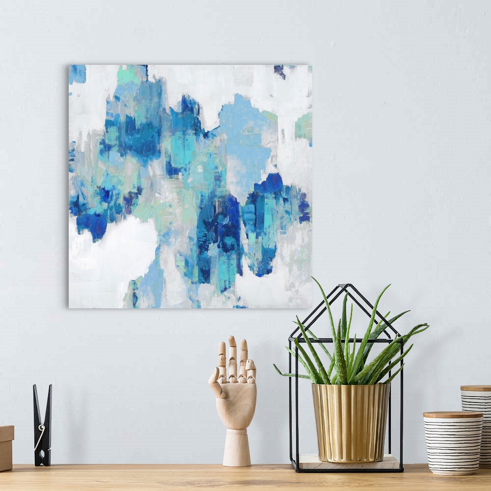 A bohemian room featuring Abstract Spots Blue