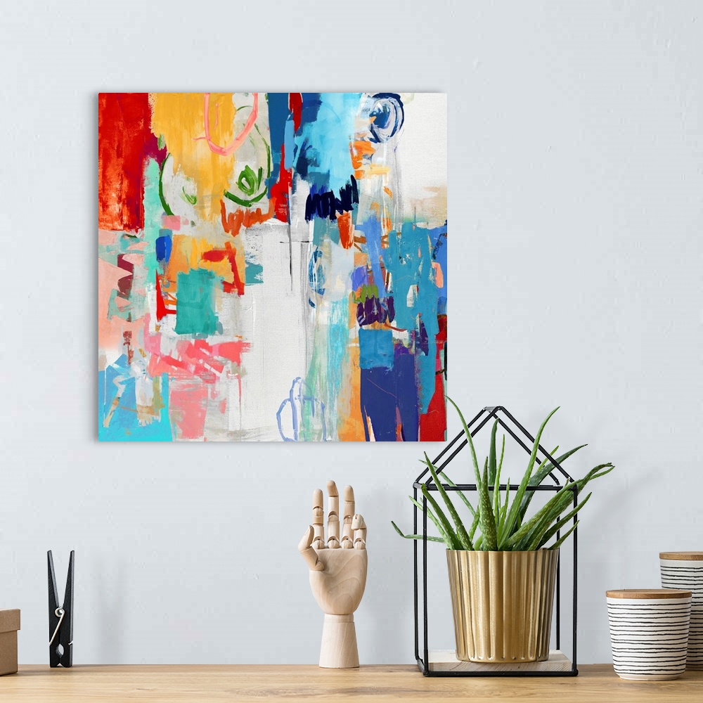 A bohemian room featuring Color Brush Abstract 4
