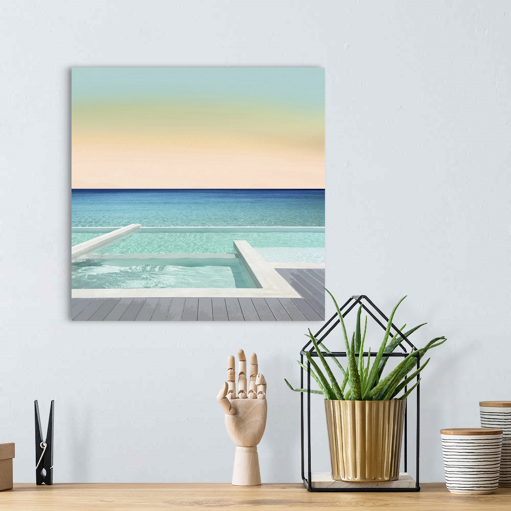 A bohemian room featuring Ocean Scape IV