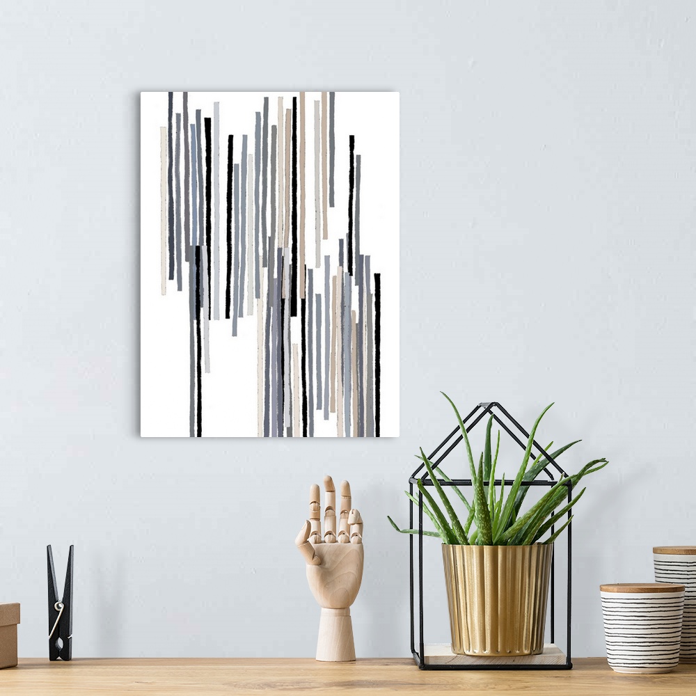 A bohemian room featuring Vertical Lines 1
