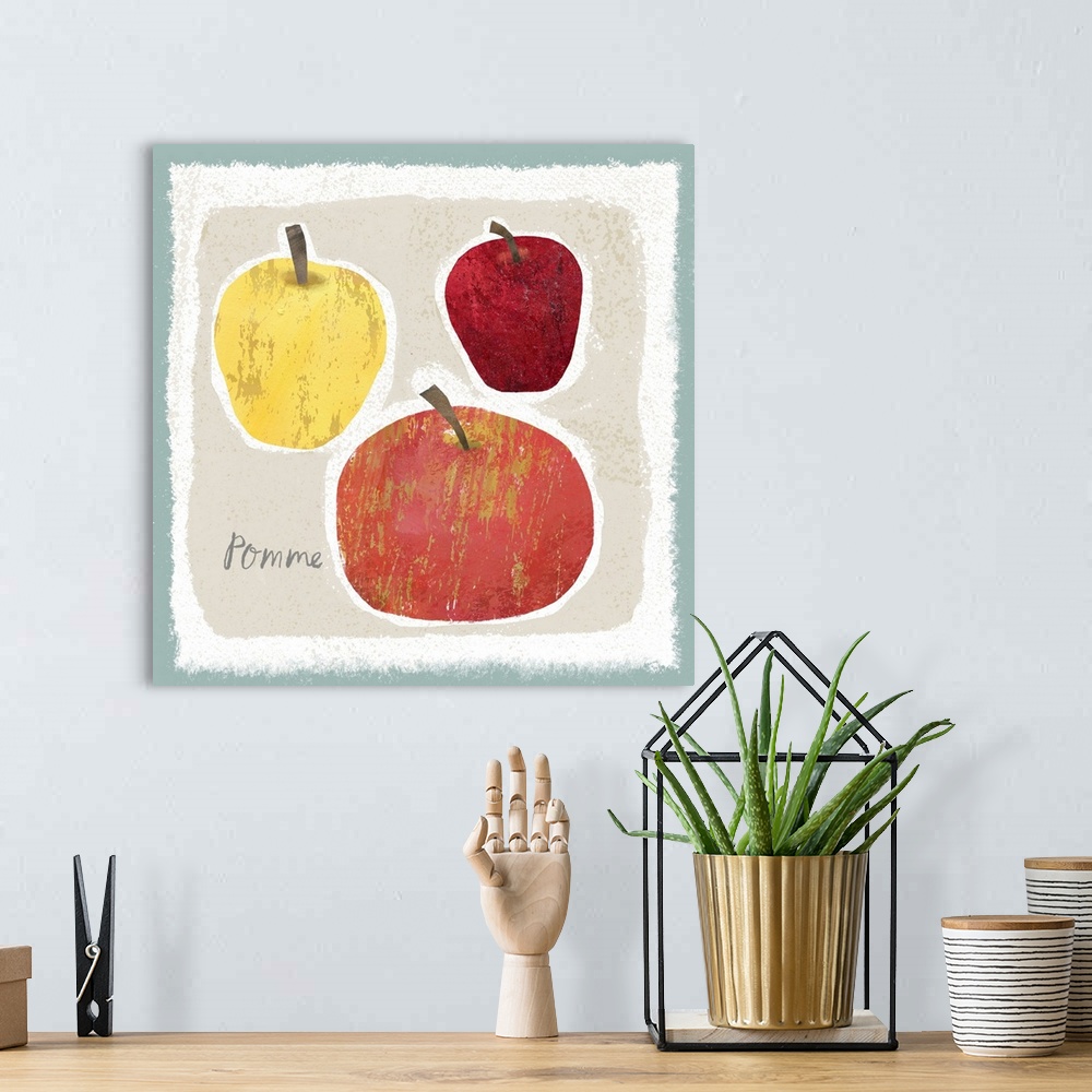 A bohemian room featuring This simple yet elegant fruit study brings a bit of French Country into the home.