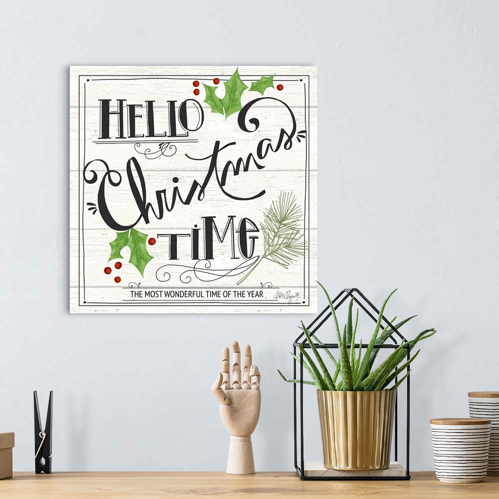 A bohemian room featuring Hello Christmas Time