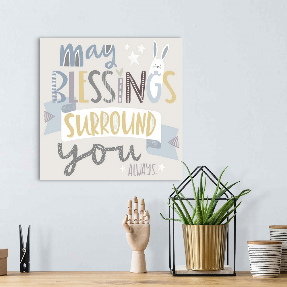 A bohemian room featuring Sweet message-driven art for any baby or toddler's room!