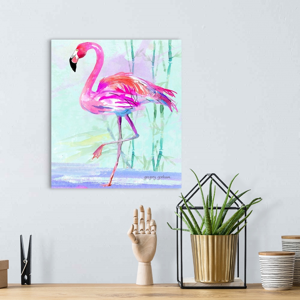 Pink Flamingo Wall Art, Canvas Prints, Framed Prints, Wall Peels